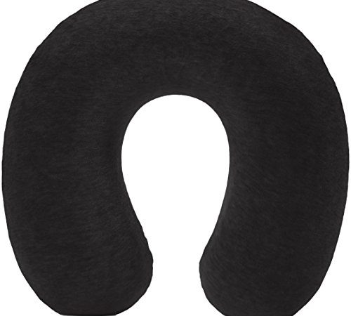 Amazon Basics - Cuscino per il collo, in memory foam, Nero