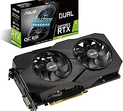 Asus Dual GeForce RTX 2060 OC Edition EVO 6GB GDDR6, Scheda Video Gaming, ‎Nero, 24.2 x 13 x 5.3 Cm