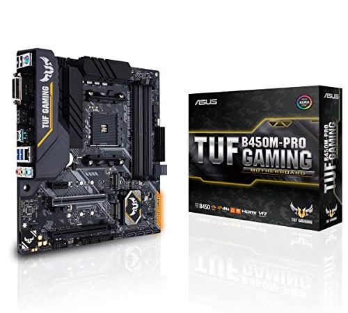 ASUS TUF B450-PRO Gaming Scheda Madre Gaming AMD B450 con Illuminazione LED Aura Sync RGB, Supporto DDR4 4400 MHz, Dual M.2 e USB 3.1 Gen 2 Nativo