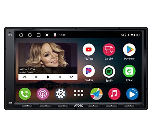 ATOTO A6 PF 7 pollici Android Autoradio 2 DIN, Android Auto, Senza Fili CarPlay e Mirror link, Stereo con Doppio Bluetooth, Internet con tethering WiFi/BT/USB, HD LRV, 2G+32GB, A6G2A7PF