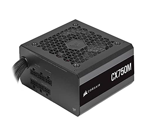 Corsair CX750M (2021) CX-M Series, 750 Watt 80 PLUS Bronze Semi-Modulare e a Bassa Rumorosità Alimentatore ATX , Connettori EPS12V Doppi, Condensatori 105 °C, Dimensioni Compatte, Nero