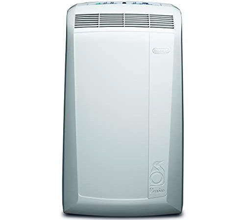 De'Longhi Pinguino PACN74ECO Climatizzatore Portatile Silenzioso, Classe A, 8.200 Btu/h, Deumidifica, Timer e Termostato, 3 livelli, Gas Refrigerante Naturale R290, Maniglie e Rotelle, Bianco