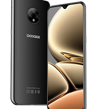 DOOGEE X95 4G Smartphone Economici[2022], 4350mAh Batteria Cellulari, Quad-Core 256GB Espandibili 6,52"HD+Schermo Cellulare, 3GB+16GB, 13MP+5MP, Android 10 Dual SIM Telefoni, Sblocco Facciale,GPS,Nero