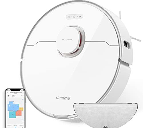 Dreame L10 PRO Robot Aspirapolvere, Aspirazione Potente 4000 Pa, Alexa, Wi-Fi, Runtime 150 min, Mappatura Multi Piano Laser Aspirapolvere Robot Lavapavimenti, Aspira e Lava per Peli di Animali