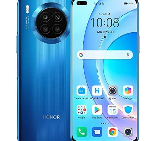 HONOR 50 Lite Smartphone con Google Service, fotocamera da 64 MP, batteria da 4300 mAh, Supercharge da 66 W, display Full View da 6,67", 6 + 128 GB, Blu