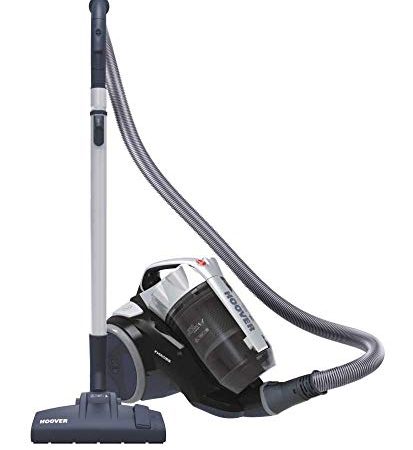 Hoover KS31PAR 011, Aspirapolvere a Traino, Senza Sacco, Multi ciclonico, con Spazzola Parquet, Pavimenti e Tappeti, Filtro Hepa, Potenza 550 W, 1.8 Litri, Grigio e Nero