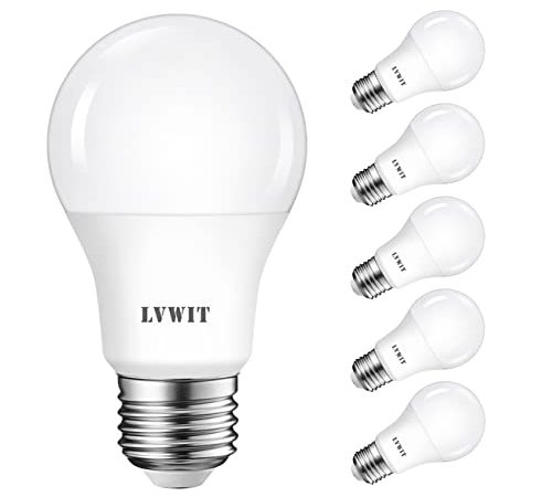 LVWIT Lampadina LED E27 8W, Equivalenti a 60W, 806Lm, Luce Bianca Fredda 6500K, Consumo Basso, Risparmio Energetico, Non Dimmerabile, Pacco da 6