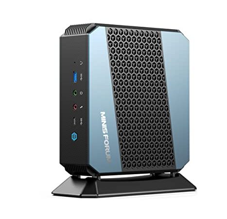 MINISFORUM EliteMini HX90 Mini PC AMD Ryzen 9 5900HX 8 Cores 32 GB RAM 512 GB PCIe SSD,Support 2X 2.5 inch HDD, 2X HDMI / 2X DisplayPort, 1x 2.5G RJ45, 5X USB 3.0,1x USB-C, 2X Line Out, 2X MIC