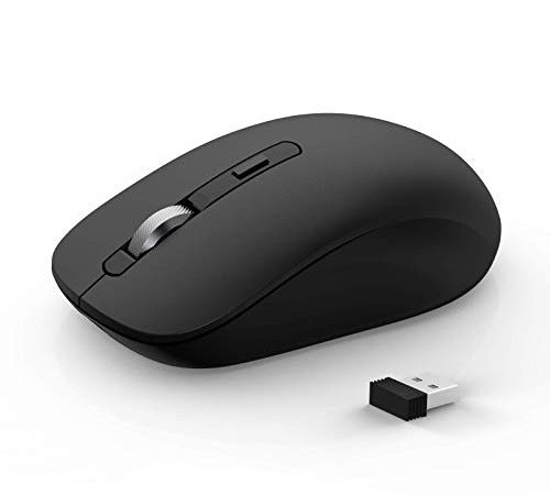 Mouse Bluetooth, JOYACCESS Mouse Wireless Dual Mode (BT 5.0 / 3.0 + 2.4G), Mouse portatile 1600 DPI compatibile con PC, iPad, MacBook Computer, Windows, MacOS, Android, Nero …