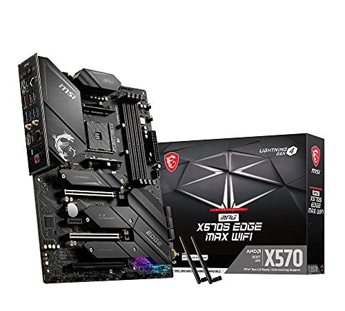 MSI MPG X570S EDGE MAX WIFI Scheda madre ATX - Supporta i processori della serie Ryzen 5000, AM4 - Mystic Light, 75A VRM, DDR4 Boost (5300+MHz/OC), 2x PCIe 4.0 x16, 3x M.2 Gen4 x4, Wi-Fi 6E