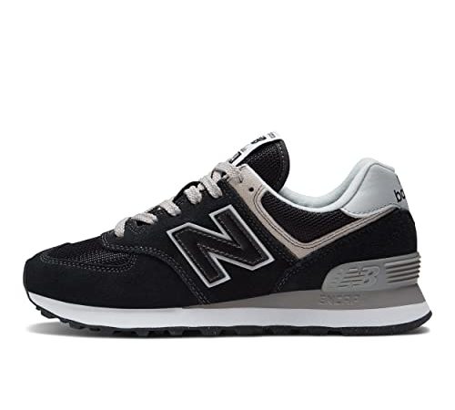 New Balance 574, Scarpe Donna, Black Grey White, 40 EU