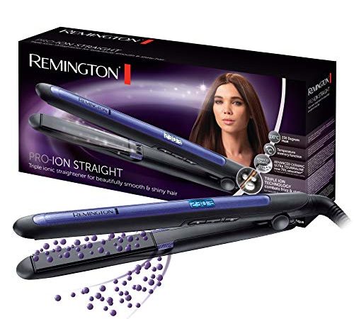 Remington Piastra per Capelli, Piastra Capelli Lisci, rivestimento in Ceramica e Tormalina, Generatore di Ioni, 150-230°, PRO-ION Straight S7710