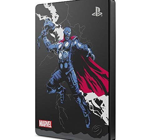 Seagate Game Drive per PS4 Avengers: Thor Special Edition, 2 TB, Hard Disk Esterno Portatile, USB 3.0, Compatibile con PS4 e PS5, Limited Edition Marvel (STGD2000205)