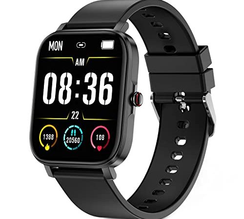 Smartwatch, 1.69”Orologio Fitness Uomo Donna Impermeabil IP68, Smart Watch con Cardiofrequenzimetro/Contapassi/Cronometri, Notifiche Messaggi, 8 Sportive, Activity Fitness Tracker per Android iOS