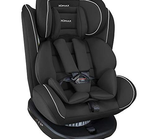 XOMAX 916 Seggiolino Auto con ISOFIX girevole 360 gradi e reclinabile I Evolutivo 0-36 kg, 0-12 anni I Gruppo 0+/1/2/3 I Housse amovible et lavable I ECE R44/04