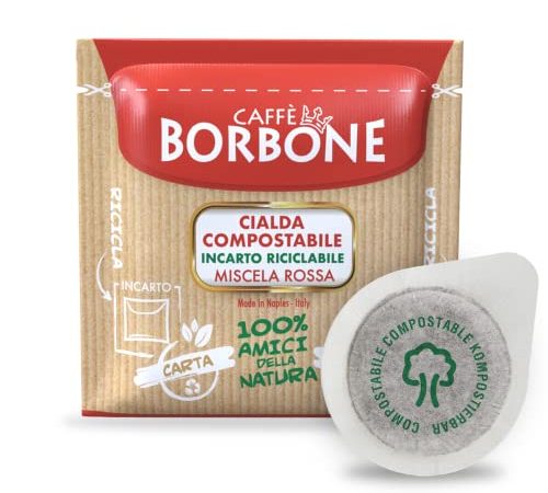 300 CIALDE FILTRO CARTA 44 MM ESE CAFFE BORBONE MISCELA ROSSA