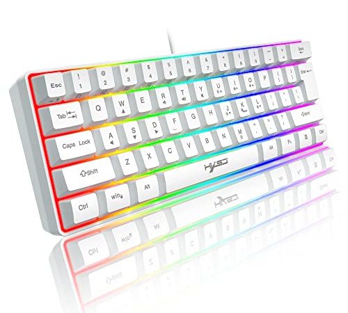 60% tastiera da gioco RGB cablata, 61 tasti mini tastiera portatile compatta con 11 Chroma RGB retroilluminato, ABS Floating Keycap, Full Anti-ghosting, USB Office/Game Tastiera meccanica