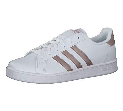 adidas Grand Court K, Scarpe, Ftwwht Coppmt Glopnk, 40 EU