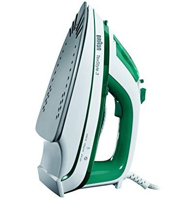 Braun TexStyle 3 TS345, Ferro da Stiro a Vapore con 4 Anni di Assistenza, Piastra in Ceramica, Supervapore 100g/min, Serbatoio 300ml, Termostato regolabile, Vapore Verticale, Verde