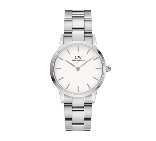 Daniel Wellington Iconic Link Orologio Donna, 28mm, in Acciaio Inox, Argento