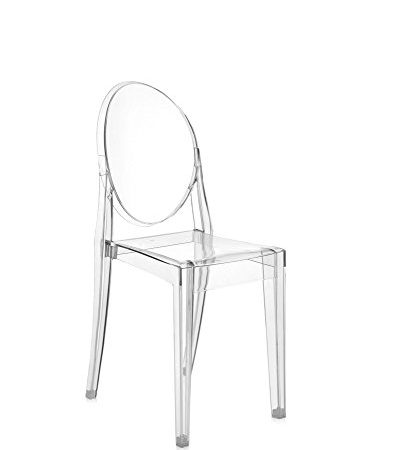 Kartell Victoria Ghost Sedia, Policarbonato 2.0 da materie prime rinnovabili, Cristallo, 39 x 91 x 50 cm, Set da 2