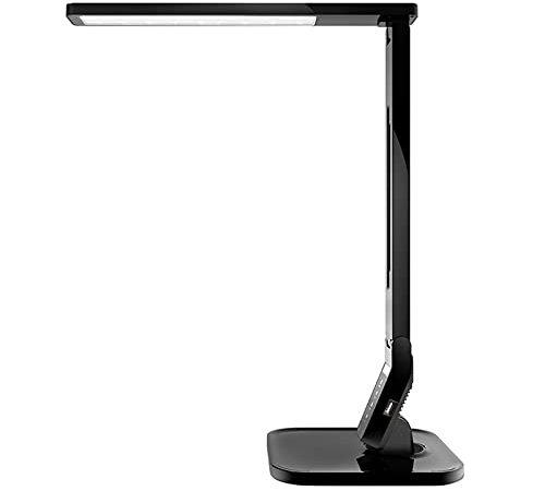 Lampada da scrivania a LED,lampada da tavolo con Luce Dimmerabile,4 Temperature di Colore e 5 Livelli di Luminosità (Porta di Ricarica USB,Braccio Rotante a 140 Gradi,Timer Autospegnimento da 1 Ora)