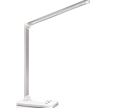 Lampada da Scrivania LED Protezione Degli Occhi, lampada Touch Control Pieghevole per cameretta,ufficio, con porta di ricarica USB, 10 livelli di luminosità 5 modalità di illuminazione