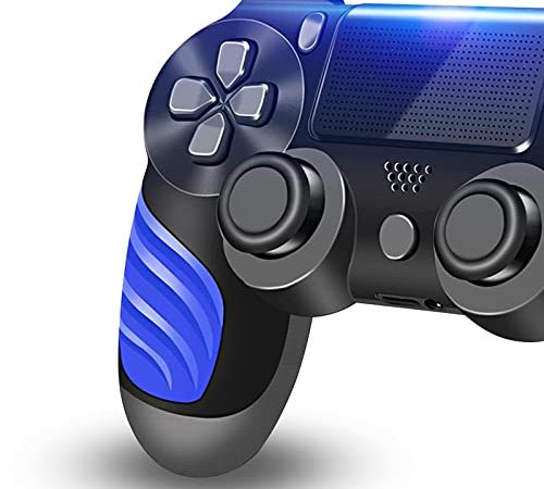 NGTOWN PS-4 Controller, Joypad PS-4, Wireless Controller per P+S4 con Sei Assi, Vibrazione, Pannello Touch, Altoparlante Integrato, Jack Audio, Compatibile con/Slim/PRO (Blue)