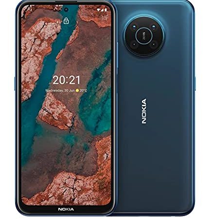 Nokia X20 - Smartphone 5G Dual Sim, Display 6.67” FHD+, 128GB, 8GB RAM, Quad Camera ottiche ZEISS, Android 11, Batteria 4470mAh, Blu (Nordic Blue) [Italia]