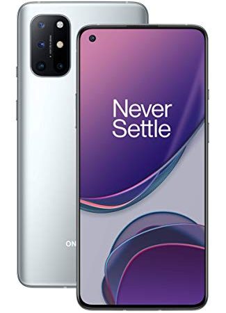 OnePlus 8T Smartphone 6.55 "120 Hz FHD + Display Fluido, 8 GB di RAM + 128 GB di Spazio di Archiviazione, Quad Camera, 65 W Warp Charge, Dual SIM, 5G, Argento (Lunar Silver)