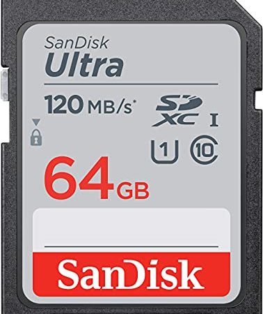 SanDisk Ultra 64GB SDXC Scheda, fino a 120 MB/s, Class 10, UHS-I, V10