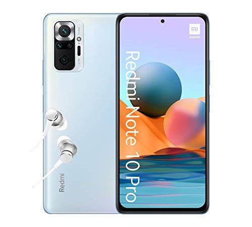 Xiaomi Redmi Note 10 Pro - Smartphone 8+128GB, 6,67” DotDisplay AMOLED 120Hz, Snapdragon 732G, 108MP Quad Camera, 5020mAh, Glacier Blue (Versione Italiana + 2 Anni di Garanzia)