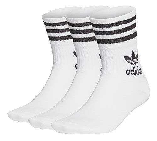 adidas Mid Cut CRW Sck, Calze Uomo, Bianco Nero, L