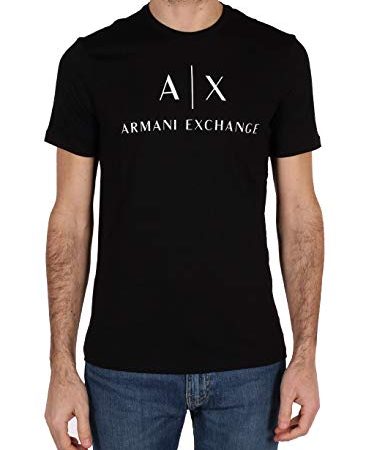 ARMANI EXCHANGE 8nztcj T-shirt da Uomo, Nero (Black 1200), M