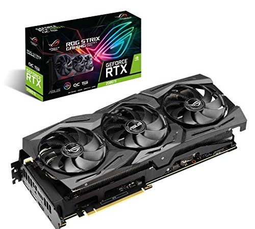 ASUS Asus ROG Strix GeForce RTX 2080 Ti OC Edition 11 GB GDDR6, Scheda Video Gaming, LED RGB, Aura Sync e Dissipatore Triventola per Gaming 4K e VR