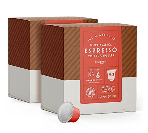 by Amazon Capsule Espresso, compatibili Nespresso - 100 capsule (2 x 50)