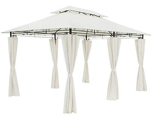 CASARIA Gazebo da Giardino Topas 3x4m Metallo Idrorepellente Tendone Baldacchino con Pareti Tenda