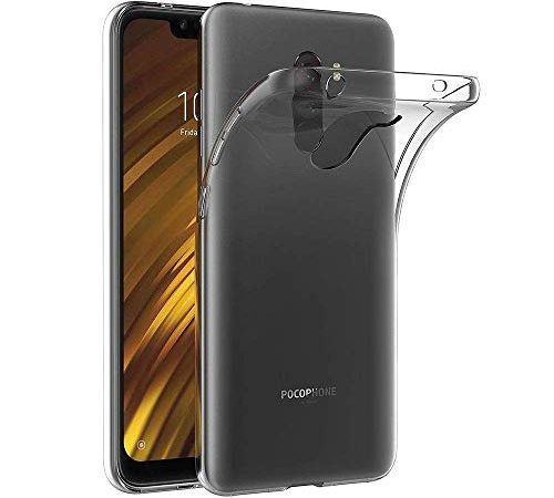 Custodia per Xiaomi Pocophone F1 (6,18 Pollici) Morbido TPU Cover Cristallo di Rocca Trasparente Anti Scivolo Protezione Posteriore Cover (Xiaomi Pocophone F1)