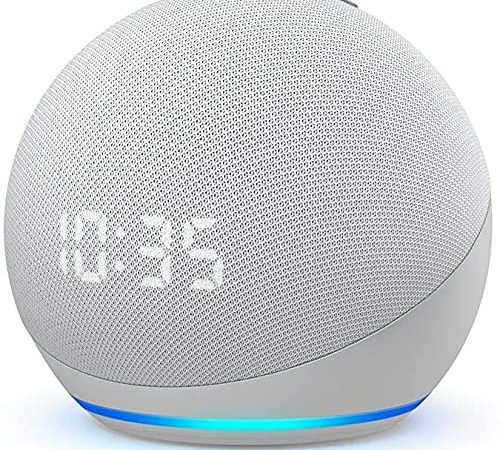 Echo Dot (4a generazione) | Altoparlante intelligente con orologio e Alexa (bianco)