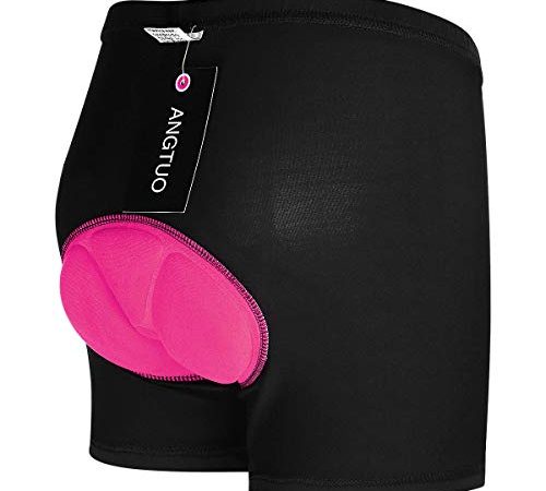 ANGTUO Pantaloncini Bici Donna Mutande Ciclismo Donna 3D Gel Pantaloncini da Ciclista Donna Imbottiti Traspirabile Antiurto Slip Ciclismo Donna