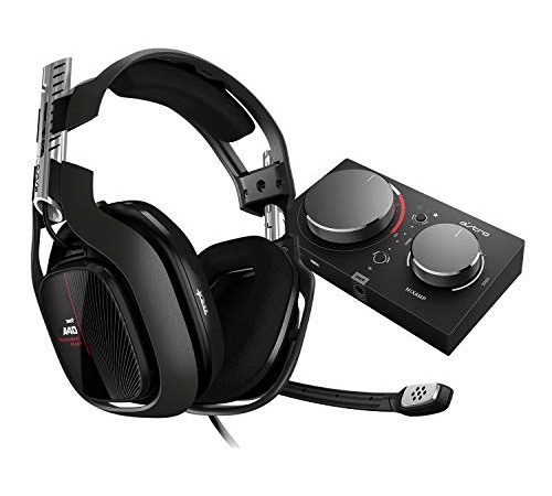 ASTRO Gaming A40 TR Cuffie Cablate + MixAmp Pro TR, 4 Gen, ASTRO Audio V2, Dolby Audio, Microfono Intercambiabile, Controllo Equilibrio Gioco/Voce per Xbox Series X|S, Xbox One, PC, Nero/Rosso