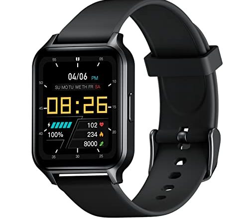 Deeprio Sportivi Uomo Smartwatch Donna Ragazzi Orologio con Full Touch, Impermeabile IP68, Cardiofrequenzimetro da Polso Android iOS, Nero