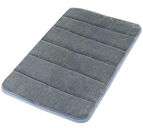 Gifoto Tappeto Bagno Antiscivolo, Tappeti Bagno Moderni, Tappeto Doccia Peluche Assorbente Antiscivolo Lavabile Adatto a Soggiorno Cucina Bagno(40 x 60cm, Grigio)