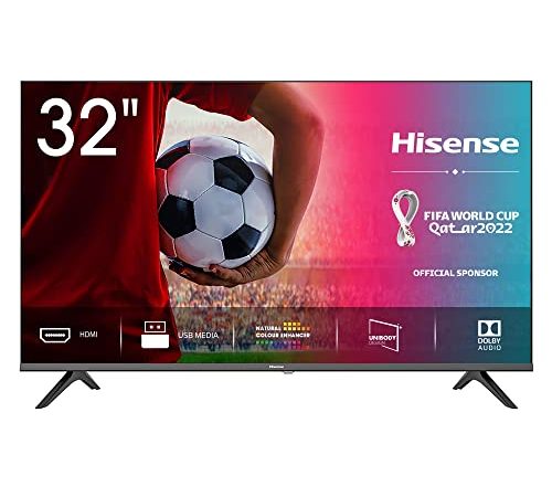 Hisense 32AE5000F TV LED HD 32", USB Media Player, Tuner DVB-T2/S2 HEVC Main10, Nero