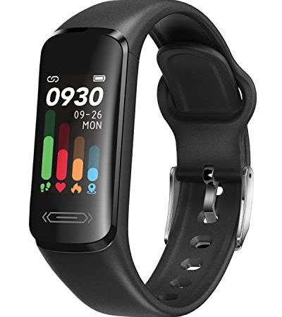 HUAKUA Orologio Fitness Donn Uomo Smartwatch Contapassi Smartband Cardiofrequenzimetro da Polso Orologio Sportivo Fitness Tracker Pedometro Cronometro Impermeabile IP68 Andorid iOS Compatibile