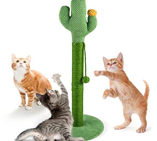 Mora Pets Tiragraffi cactus per gatti adulti 83 x 39 cm (H x Ø) colonne tiragraffii albero per gatti grandi e piccolo palo in naturali sisal