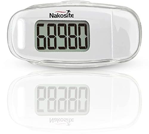 NAKOSITE PEN2433 Miglior Contapassi Fitness Pedometro con Clip USB Ricaricabile e Corda per Donna Uomo Bambino