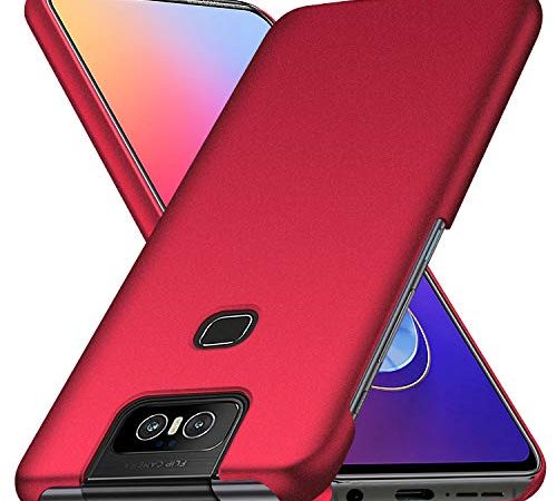 TenYll Cover per ASUS Zenfone 6 ZS630KL, [Ultra Sottile Leggero] [Anti-Graffi], Ultra Leggero Protetto PC Duro Case Custodia per ASUS Zenfone 6 ZS630KL -Rosso