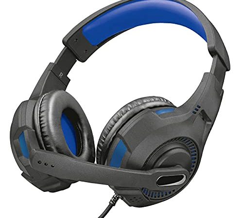 Trust Gaming GXT 307B Ravu Cuffie Gaming per Playstation 4 & 5, PS4, PS5, Headset con Microfono Ripiegabile e Archetto Regolabile, 3.5 mm Jack, Filo, Over Ear - Blu