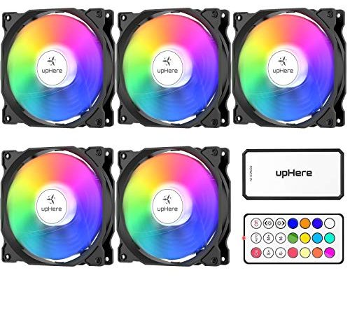 upHere RGB LED Ventola da 120mm Flusso d'Aria Elevato e Ventola Silenziosa 5 Pack/C8123-5